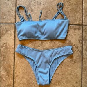 BOGO Zaful Blue Ribbed Swim suit